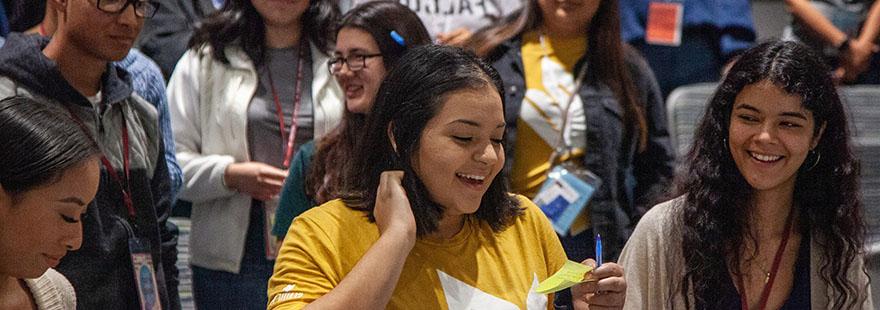 Students participate in an activity as part of the Early Connections event 